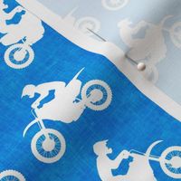 motocross rider - bright blue dirt bikes - LAD20