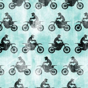 motocross rider - blue dirt bikes - LAD20