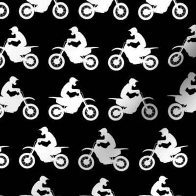 motocross rider - black and white dirt bikes - LAD20