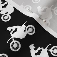 motocross rider - black and white dirt bikes - LAD20