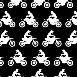 motocross rider - black and white dirt bikes - LAD20