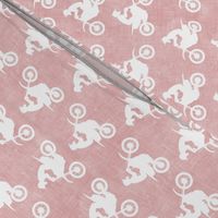 motocross rider - pink and white dirt bikes - LAD20