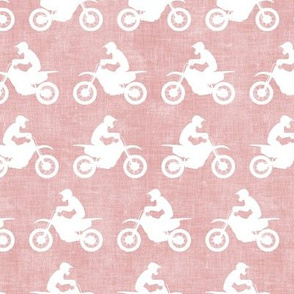 motocross rider - pink and white dirt bikes - LAD20