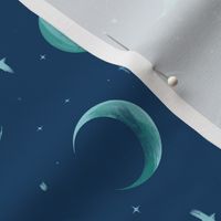 Crescent Moon and Stars - Rough Painted Robe Lining