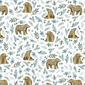 Cute bears. White pattern