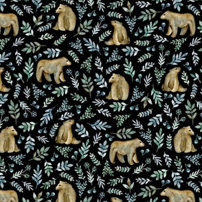 Cute bears. Black pattern