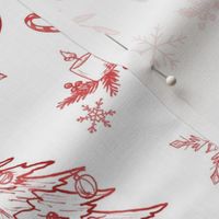 Christmas Day toile // red on white