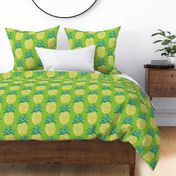 Pineapples on apple green ~  summer