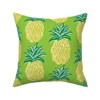 Pineapples on apple green ~  summer