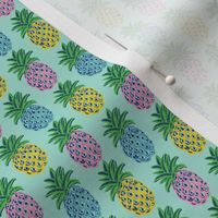 Pineapples mint and pale blue  ~  summer