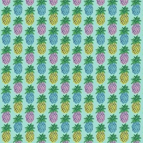 Pineapples mint and pale blue  ~  summer