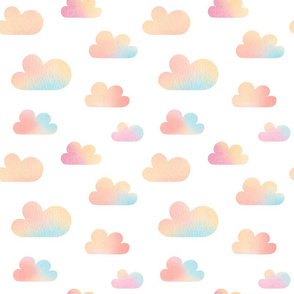 rainbow cloud watercolor pattern