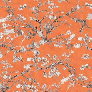 Vincent Van Gogh Almond Blossom Orange Grey
