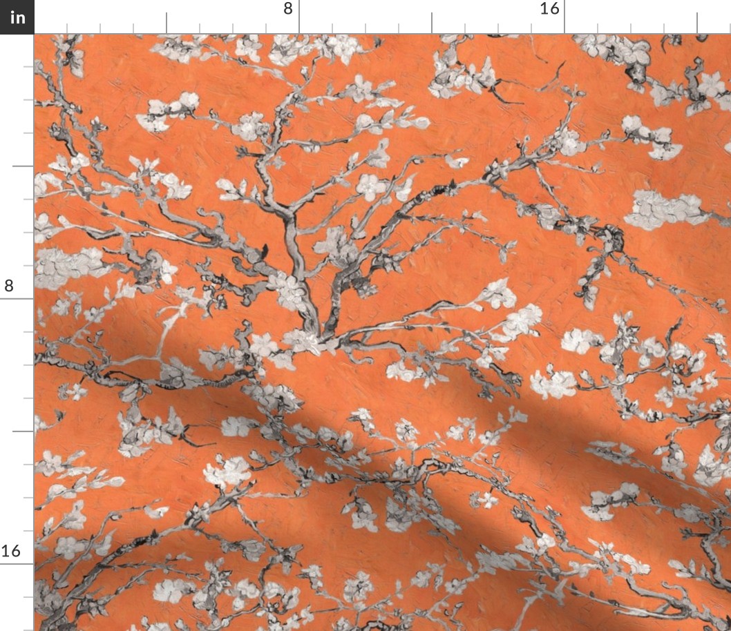 Vincent Van Gogh Almond Blossom Orange Grey