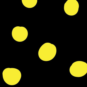 Pop Stripe Co-ordinates Dots Black and Yellow - large scale