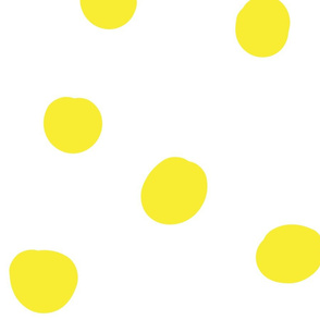 Pop Stripe Co-ordinates Dots White and Yellow - large scale