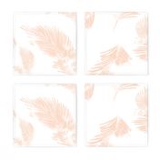 LARGE watercolour palm leaf silhouette - peach and white