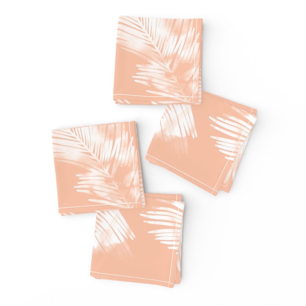 LARGE tropical leaves - watercolour palm leaf silhouette - peach