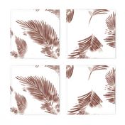 LARGE watercolour palm leaf silhouette - rust and white