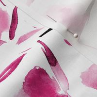 Fuchsia watercolor cotton flowers ★ painted tonal florals for modern home decor, bedding, nursery