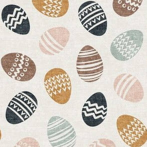 Easter eggs - natural on beige - LAD20