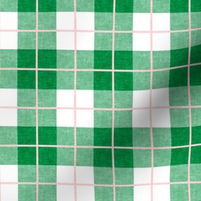 Spring plaid - green and pink - double grid - LAD20