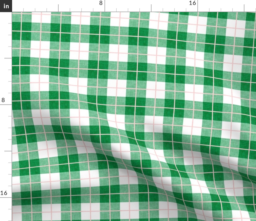 Spring plaid - green and pink - double grid - LAD20