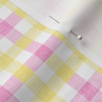 Easter Plaid - Spring Plaid - pink and yellow - Gingham Check - LAD20
