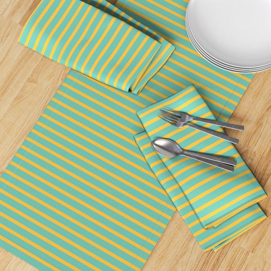 Gold and Mint Breton Stripe