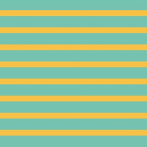 Gold and Mint Breton Stripe