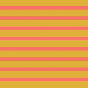 Breton Stripe in Coral and Gold