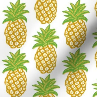 Pineapple fabric on white