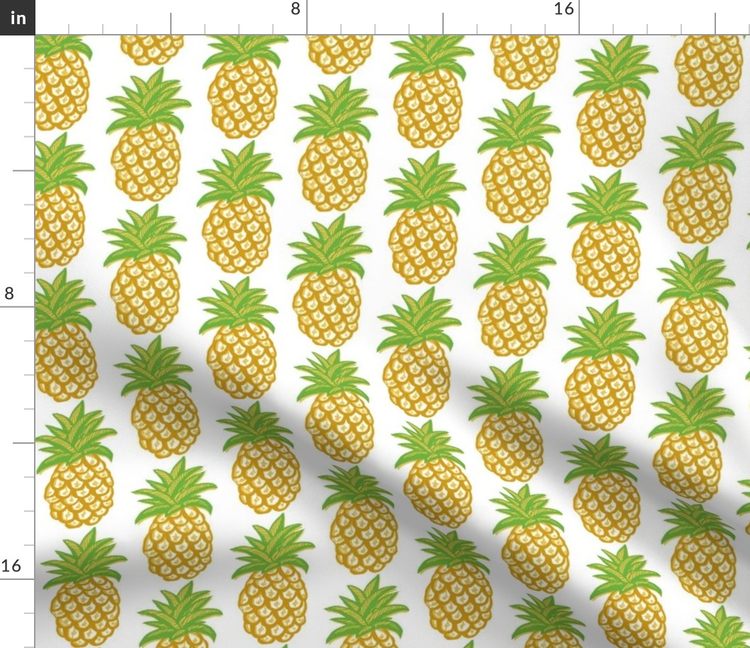 Pineapple fabric on white
