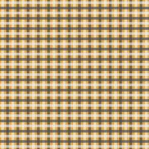 Gingham - Grey and Charcoal on Gold, Small