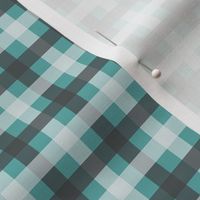 Gingham - Aqua, Grey and Icy Blue, Small