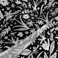 brushy black and white floral