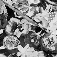 Collage & Paint Floral // Black and White 