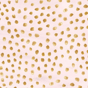 gold metallic dots on blush 