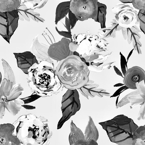 Garden Florals // Black & White 