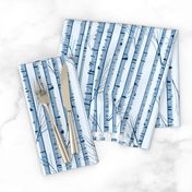 Birch Wood Trees on Blue Snowy Day Limited Color Palette Design Challenge