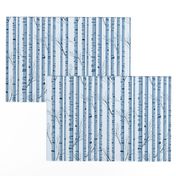 Birch Wood Trees on Blue Snowy Day Limited Color Palette Design Challenge