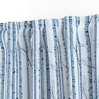 Birch Wood Trees on Blue Snowy Day Limited Color Palette Design Challenge