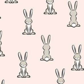 cute bunnies - Easter bunny - pale pink - LAD20