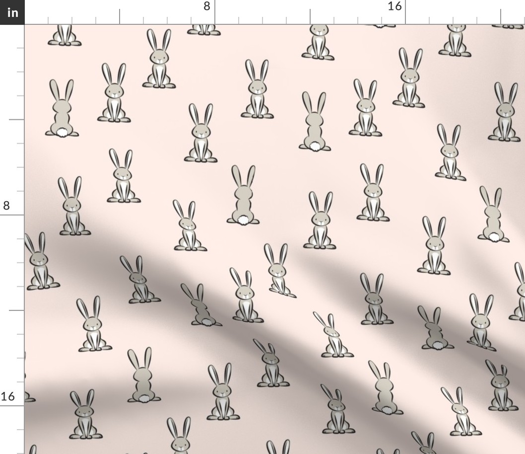 cute bunnies - Easter bunny - pale pink - LAD20