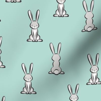 cute bunnies - Easter bunny - aqua - LAD20