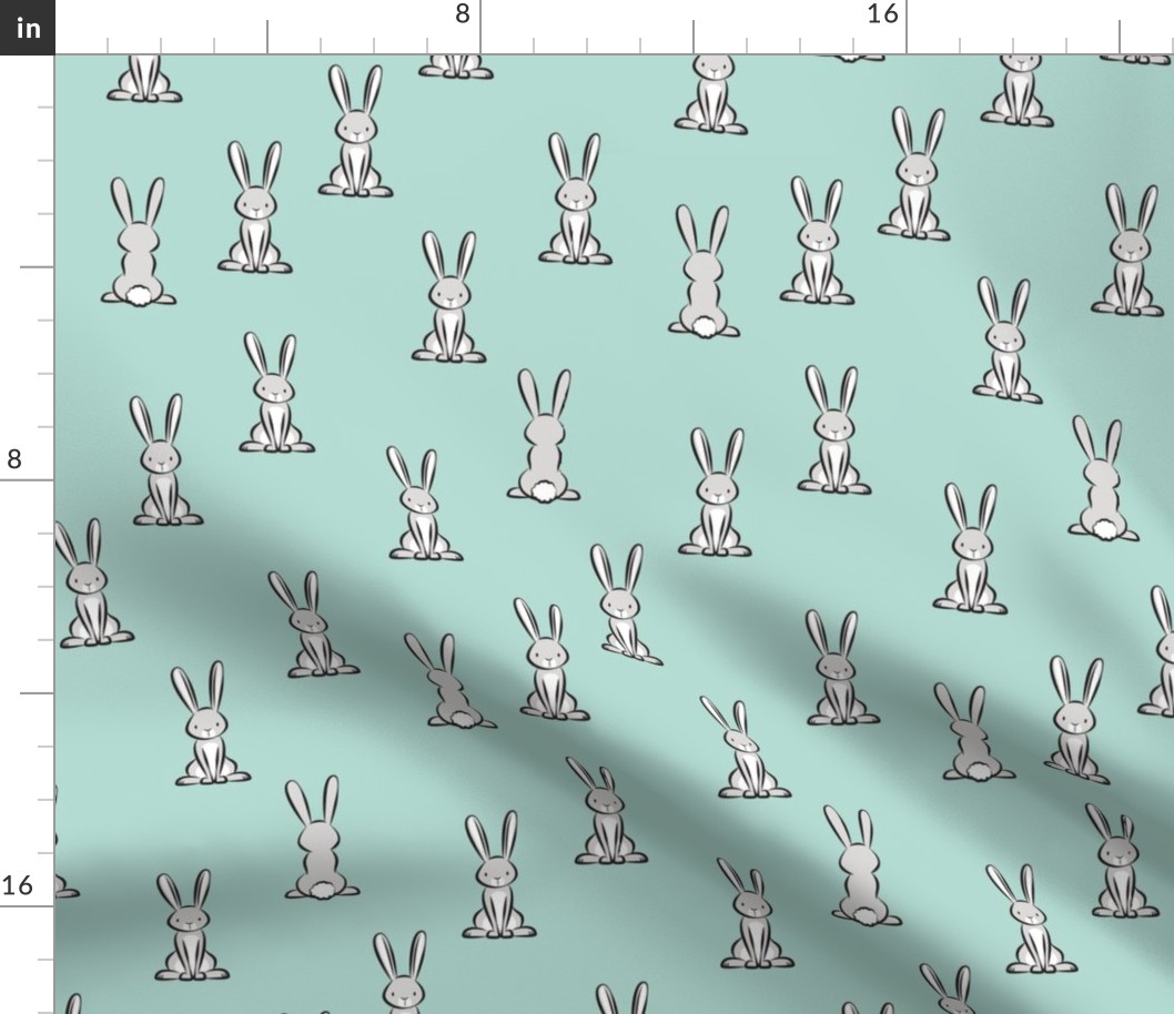 cute bunnies - Easter bunny - aqua - LAD20