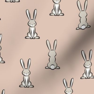 cute bunnies - Easter bunny - blush - LAD20