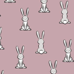 cute bunnies - Easter bunny - mauve - LAD20