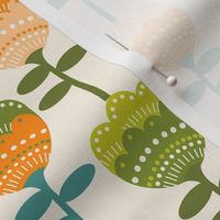 MED -  70s flower fabric - flower fabric, 70s fabric, retro floral, retro wallpaper, 70s wallpaper, - cream