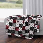 (3" small scale)  little one patchwork quilt top || moose buffalo plaid C20BS